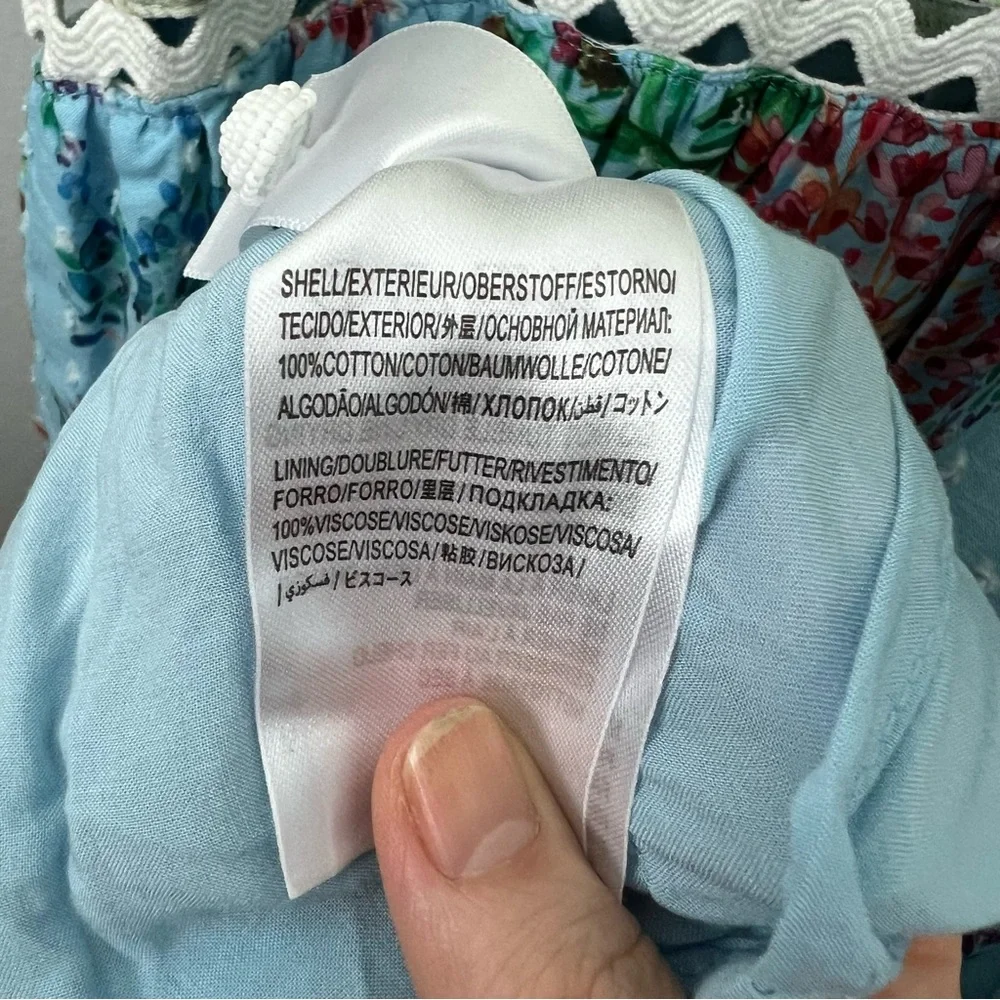 Farm Rio NWT Swiss Dot Mixed Floral MIDI Dress Multi Colored - Picture 5 of 11